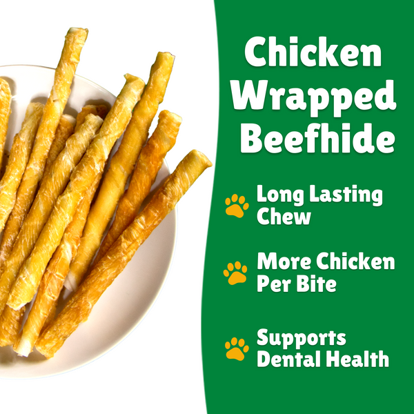 Chicken wrapped on sale rawhide dog treats